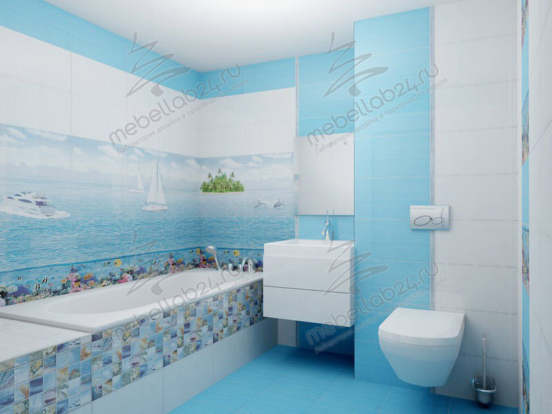 Ванная Комната В Голубых Тонах Дизайн Фото
